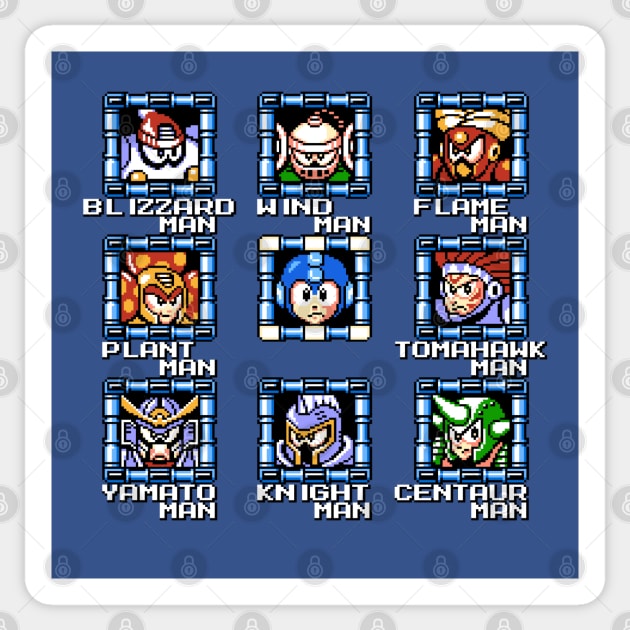 Mega Man 6 Stage Select Sticker by Samual Aeron